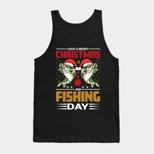 Christmas Fishing T - Shirt Design Tank Top